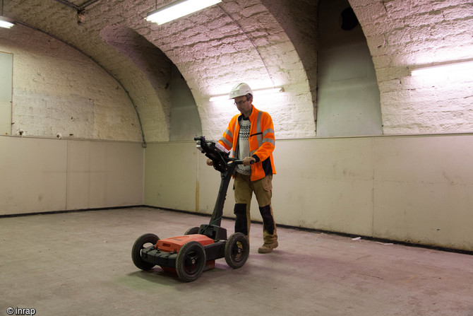 Étude géophysique : acquisition de données radar dans les caves du musée des Beaux-Arts de Dijon