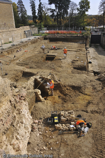 Vue g&eacute;n&eacute;rale de la fouille de la cath&eacute;drale du Mans (Sarthe)