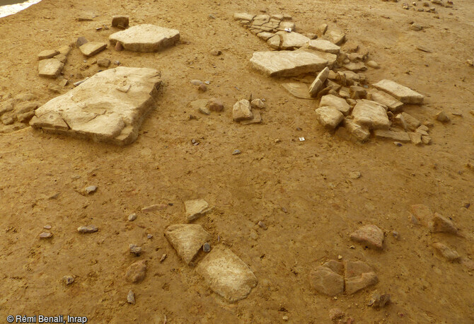 Gisement du Pal&eacute;olithique &agrave; Bellegarde (Gard) mis au jour en 2016.