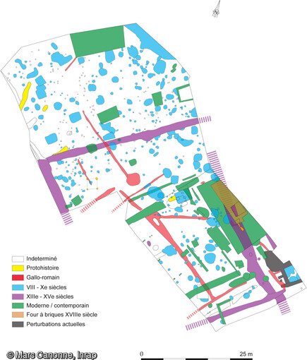 Plan de la fouille d'Onnaing (Nord). 