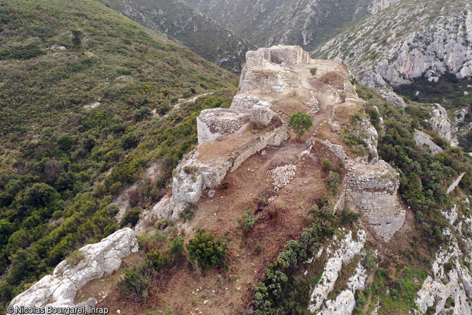 Le castrum de Saint-Marcel de Marseille (Bouches-du-Rhône) vu du nord-est.