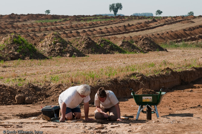 Diagnostics arch&eacute;ologiques &agrave; Marquion (Pas-de-Calais), sur le canal Seine-Nord Europe, 2009.