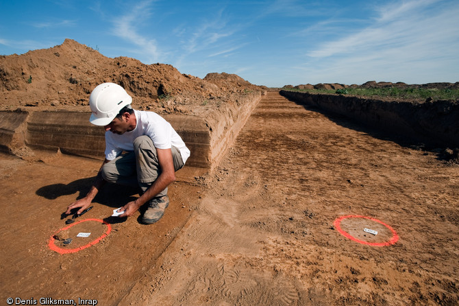 Diagnostics arch&eacute;ologiques &agrave; Marquion (Pas-de-Calais) sur le canal Seine-Nord Europe, 2009.&nbsp;