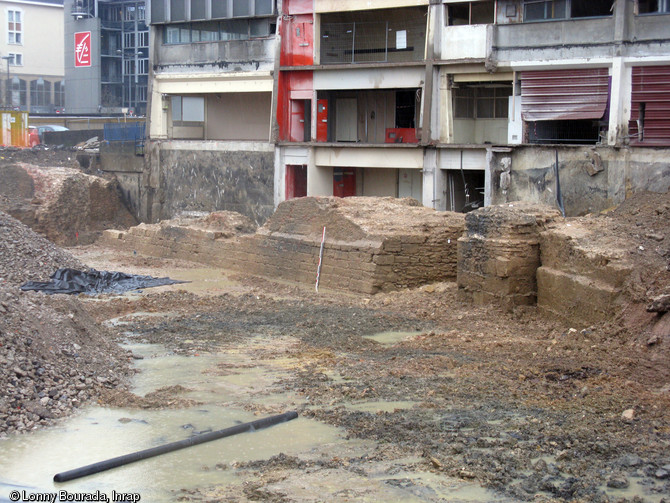 Vue du bastion Saint-Thiébaud appartenant à l'enceinte moderne de Nancy (Meurthe-et-Moselle), daté de la fin du XVIe s., 2010.