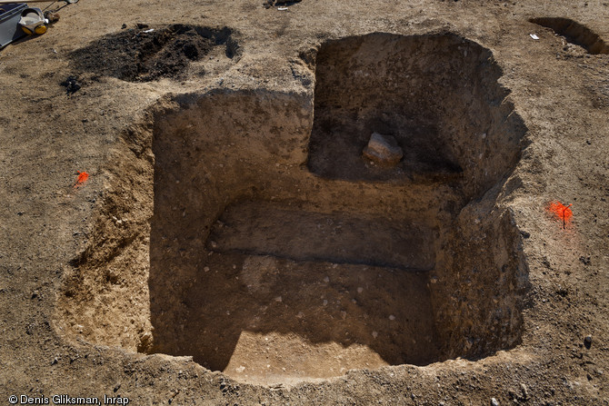 Cave gallo-romaine  mise à jour en même temps qu'un camp de repos allemand occupé durant toute la Grande Guerre à Isles-sur-Suippe (Marne), 2014.