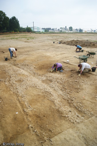 Chemin secondaire gallo-romain mis &agrave; jour au nord du site de la Touche &agrave; Chavagne (Ille-et-Vilaine), 2014.